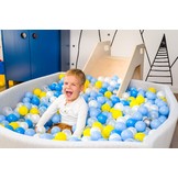 Houten glijbaan - binnen en buiten - leuk voor bij een ballenbak - 146x73cm - grijs