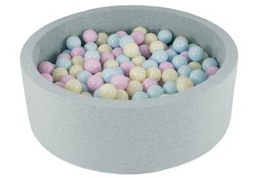 Ballenbak - 450 ballen - rond - 90x30 cm ballenbad - roze, blauw, gele (pastel) ballen