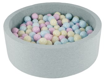 Ballenbak - 450 ballen - rond - 90x30 cm ballenbad - roze, blauw, gele (pastel) ballen