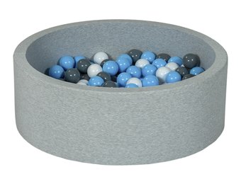 Ballenbak - 150 ballen - rond - 90x30 cm ballenbad - witte, babyblauw, grijze ballen