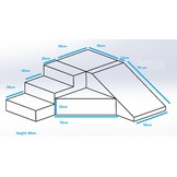 Schuimglijbaan (EPS + PE) - 40 cm hoog - wit grijs