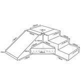 Schuimglijbaan - 40 cm hoog - wit, grijs, paars