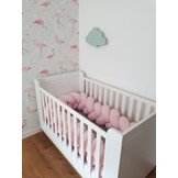 Bedomranding - bumper kussen - bedslang vlechtkussen - 3,5 meter - lichtroze