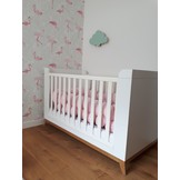 Bedomranding - bumper kussen - bedslang vlechtkussen - 3,5 meter - lichtroze