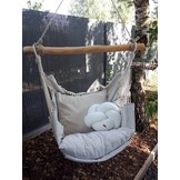 Knoopkussen - knot kussen - sierkussen - decoratie kussen - 40x36cm - creme