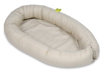 Babynest - baby nestje - 0-8 maanden - 100% katoen - 82x54cm - beige geruit