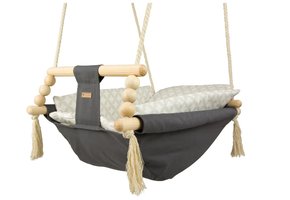 Babywiegschommel - max. 20 kg - grijze, crème diamanten