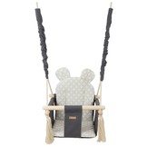 Babyschommel - babyswing - met oren - max. 20 kg - grijze, crème diamanten