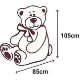 Gigantische grote teddybeer zachte knuffel - 105 x 85 cm - grijs