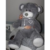 Gigantische grote teddybeer zachte knuffel - 105 x 85 cm - grijs