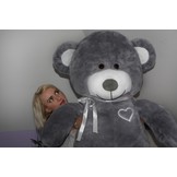 Gigantische grote teddybeer zachte knuffel - 105 x 85 cm - grijs