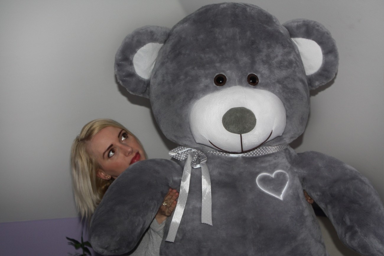 Gigantische grote teddybeer zachte knuffel - 105 x 85 cm - grijs