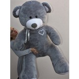 Gigantische grote teddybeer zachte knuffel - 105 x 85 cm - grijs