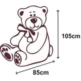 Gigantische grote teddybeer zachte knuffel - 105 x 85 cm - wit en rood