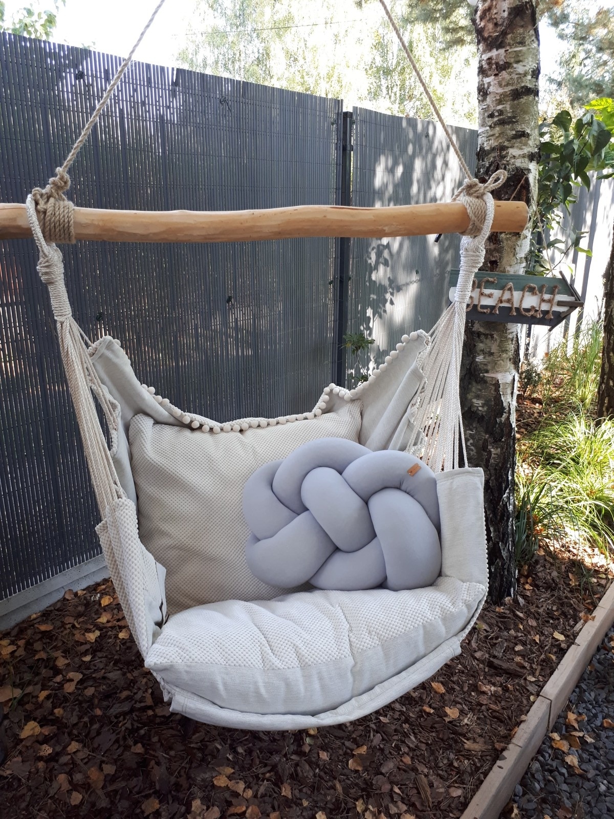 Knoopkussen - knot kussen - sierkussen - decoratie kussen - 53x356cm - grijs