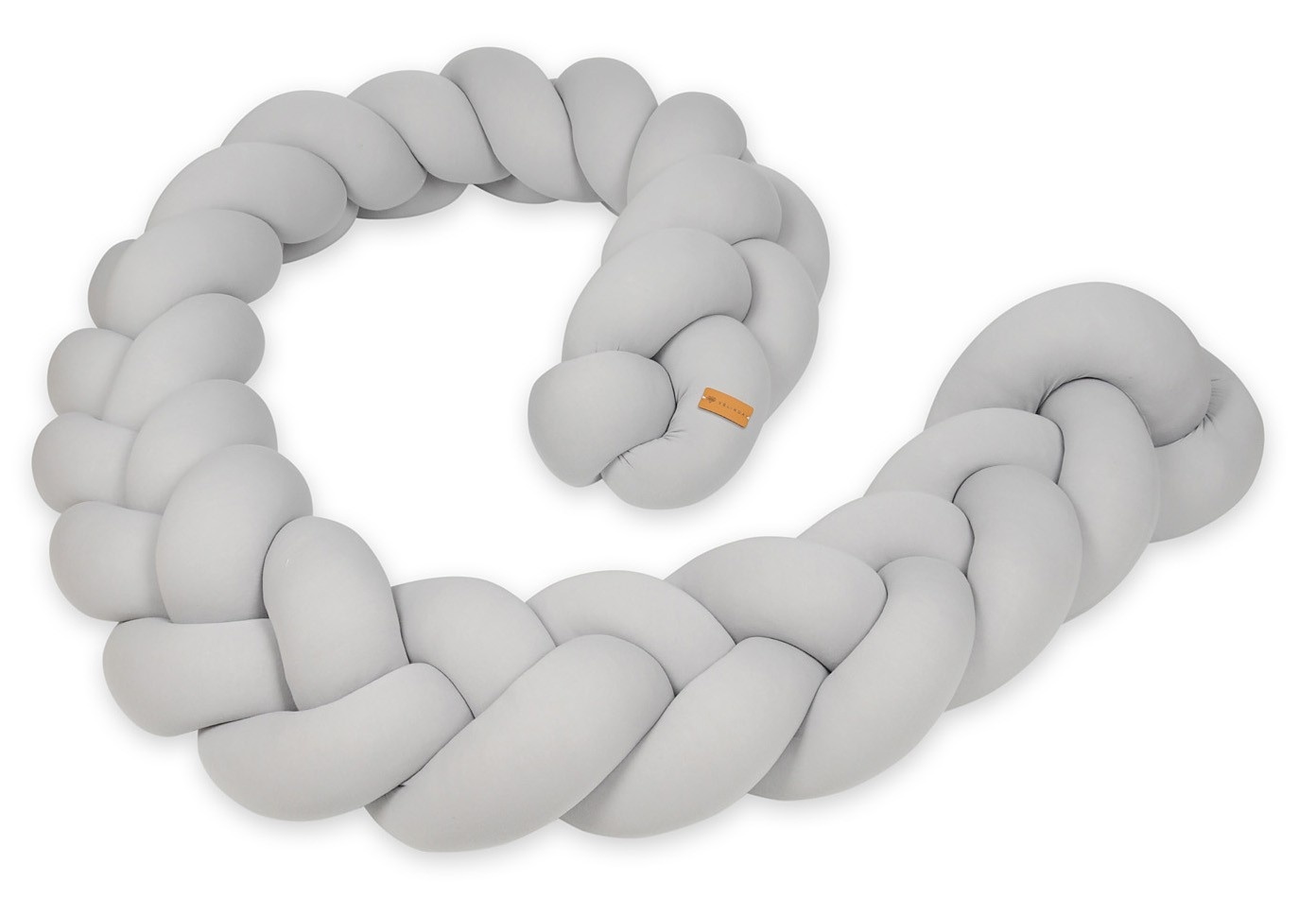 Bedomranding - bumper kussen - bedslang vlechtkussen - 3,5 meter - grijs