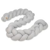 Bedomranding - bumper kussen - bedslang vlechtkussen - 3,5 meter - grijs