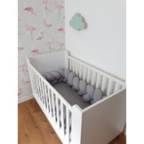 Bedomranding - bumper kussen - bedslang vlechtkussen - 3,5 meter - grijs