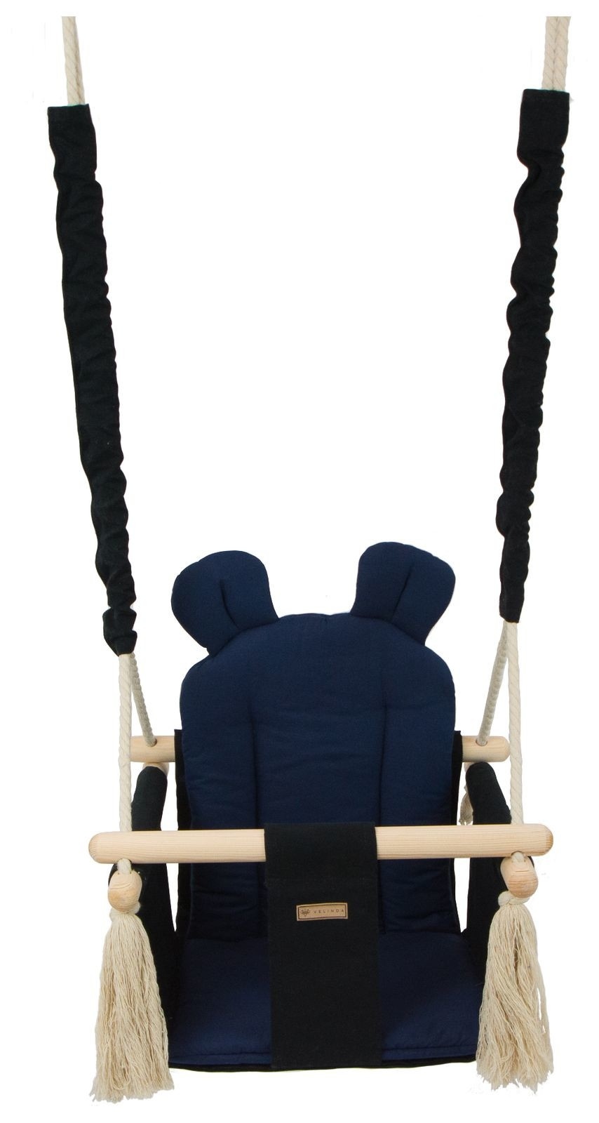 Babyschommel - babyswing - met oren - max. 20 kg - zwart, marine