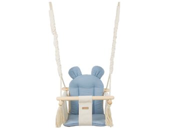 Babyschommel - babyswing - met oren - max. 20 kg - crème, lichtblauw