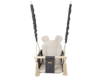 Babyschommel - babyswing - met oren - max. 20 kg - grijs en beige