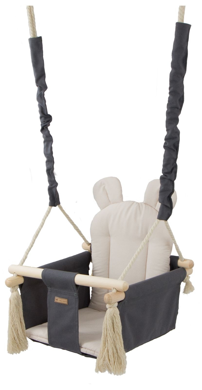 Babyschommel - babyswing - met oren - max. 20 kg - grijs en beige