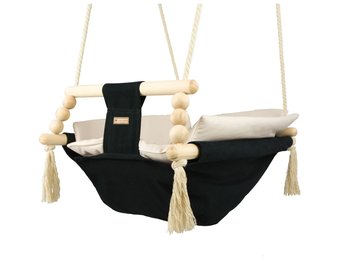 Babywiegschommel - max. 20 kg - zwart, crème