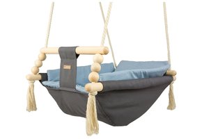Babywiegschommel - max. 20 kg - grijs, lichtblauw