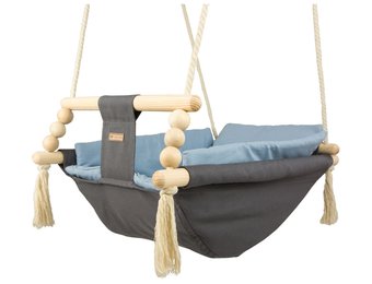 Babywiegschommel - max. 20 kg - grijs, lichtblauw