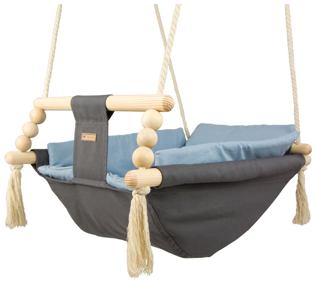 Babywiegschommel - max. 20 kg - grijs, lichtblauw