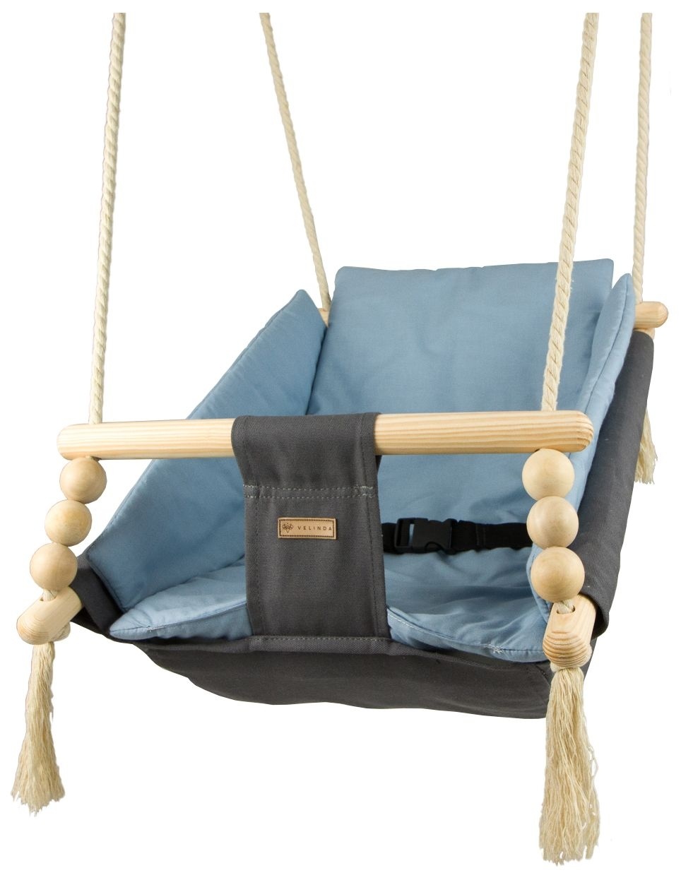 Babywiegschommel - max. 20 kg - grijs, lichtblauw