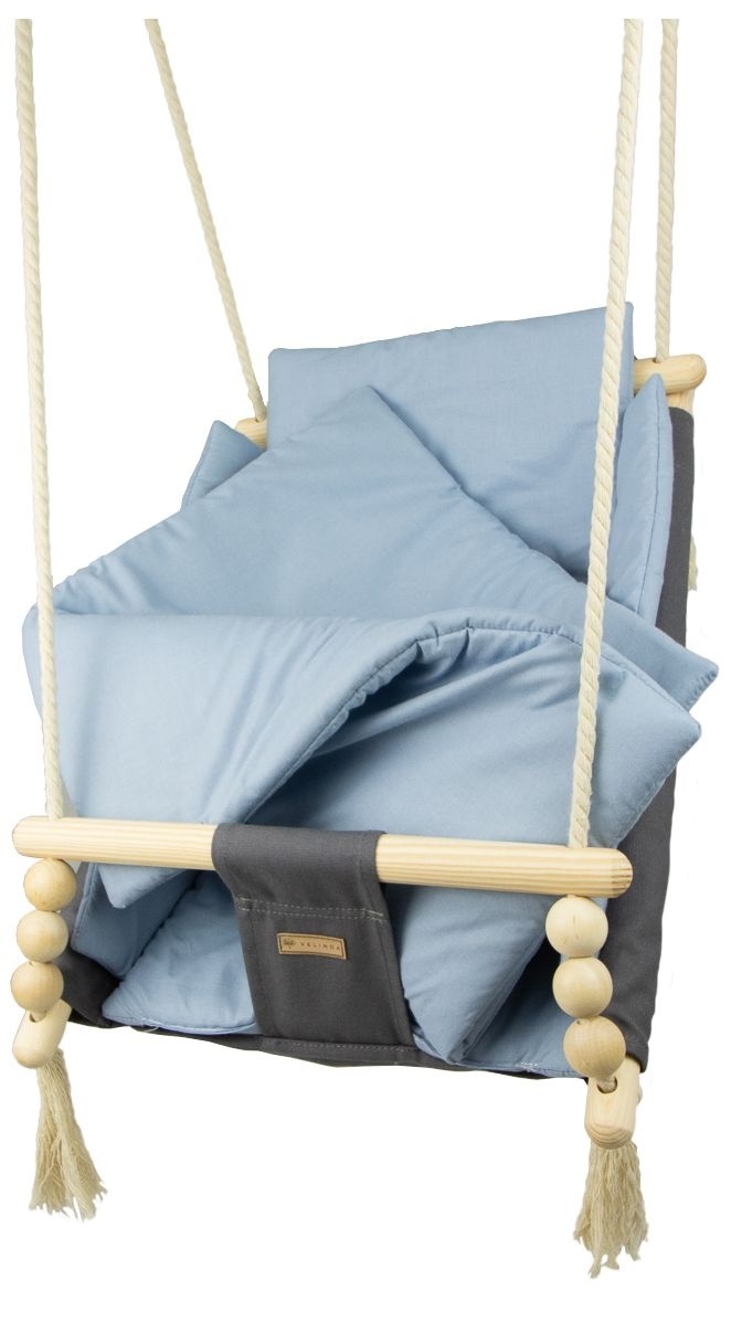 Babywiegschommel - max. 20 kg - grijs, lichtblauw