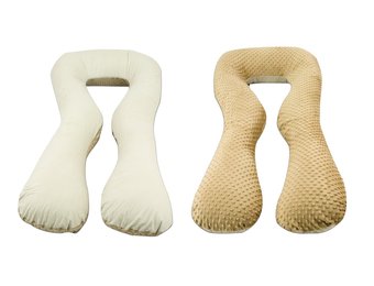 Voedingskussen - zijslaapkussen - minky stof en katoen - "U" vorm - blauw geruit - blauw