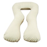 Voedingskussen - zijslaapkussen - minky stof en katoen - "U" vorm - blauw geruit - blauw