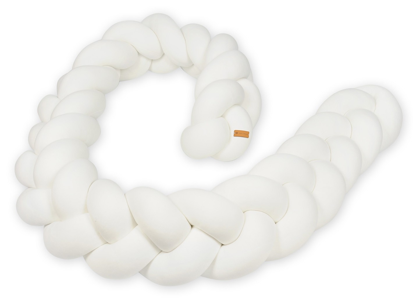 Bedomranding - bumper kussen - bedslang vlechtkussen - 3,5 meter - creme