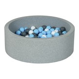 Ballenbak - 200 ballen - rond - 90x30 cm ballenbad - witte, babyblauw, grijze ballen
