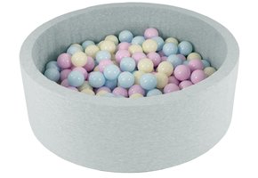 Ballenbak - 200 ballen - rond - 90x30 cm ballenbad - roze, blauw, gele (pastel) ballen