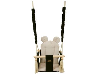 Babyschommel - babyswing - met oren - max. 20 kg - zwart, crème