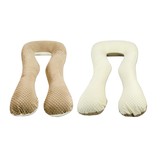 Voedingskussen - zijslaapkussen - minky stof - "U" vorm - cappuccino