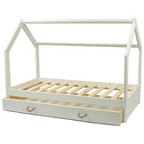 Massief houten kinderbed - Scandinavische stijl - huisbed - 160x80cm - wit