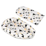 Babynest - baby nestje - 0-8 maanden - 100% katoen - 82x54cm - gele driehoeken