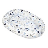 Babynest - baby nestje - 0-8 maanden - 100% katoen - 82x54cm - blauwe harten