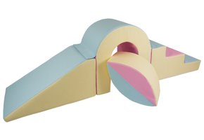 Schuimbrugset - 65 cm hoog - roze, blauw, geel (pastel)