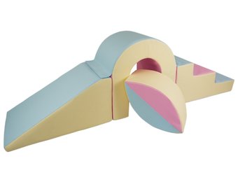 Schuimbrugset - 65 cm hoog - roze, blauw, geel (pastel)