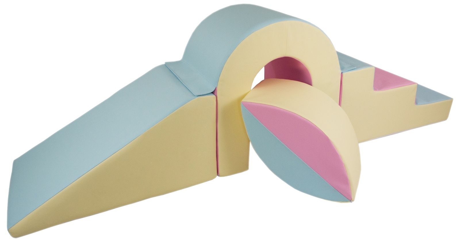 Schuimbrugset - 65 cm hoog - roze, blauw, geel (pastel)
