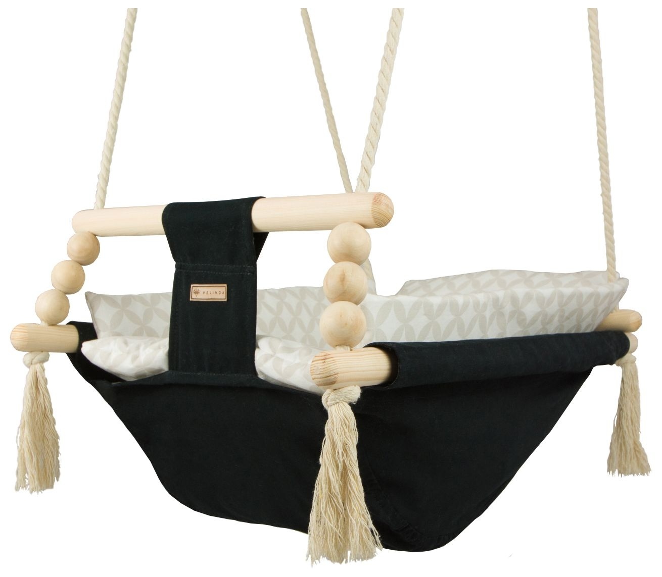 Babywiegschommel - max. 20 kg - zwarte, crème diamanten