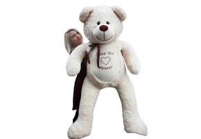 Gigantische grote teddybeer zachte knuffel kado - 165 cm - creme