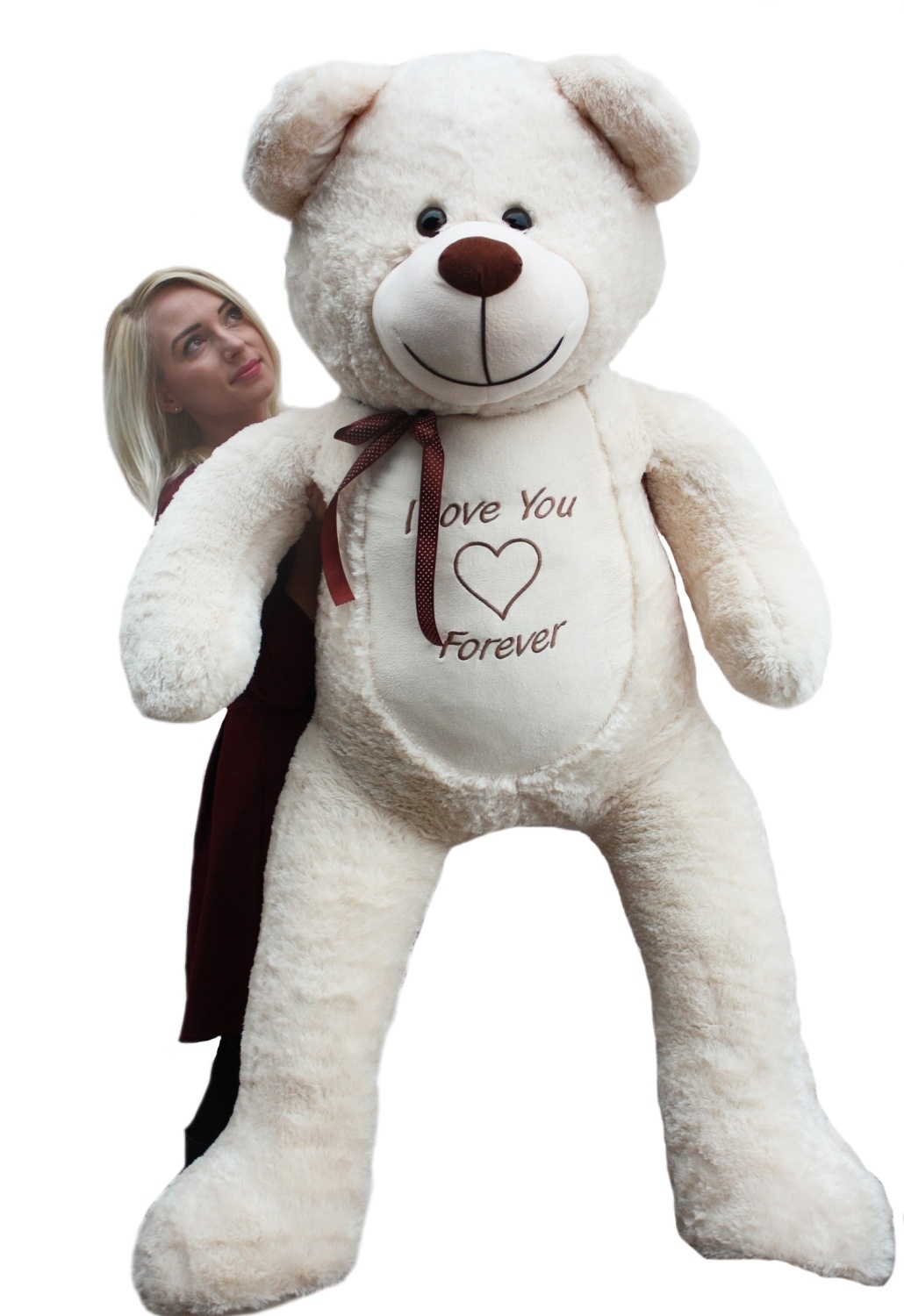 Gigantische grote teddybeer zachte knuffel kado - 165 cm - creme