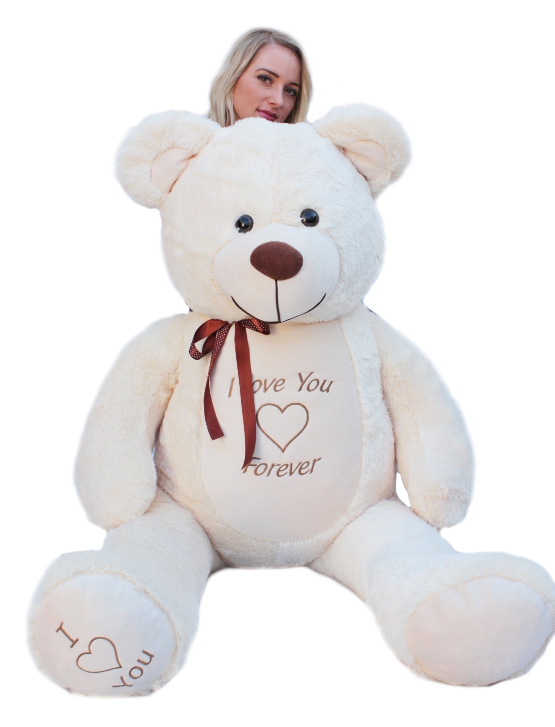 Gigantische grote teddybeer zachte knuffel kado - 165 cm - creme