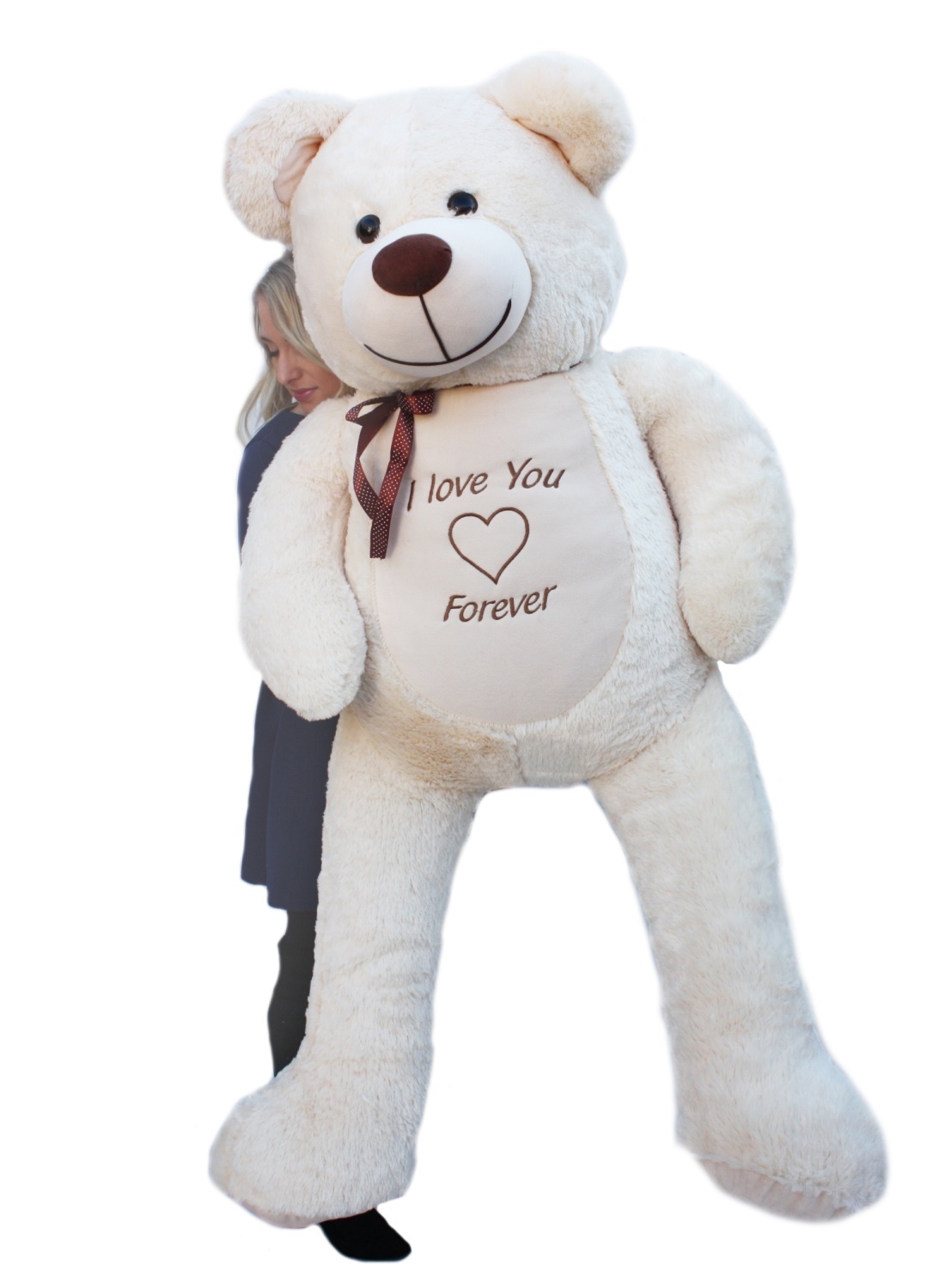 Gigantische grote teddybeer zachte knuffel kado - 165 cm - creme
